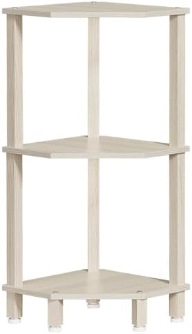 YUFAM 3-Tier Corner Shelf, Grey White by YUFAM
