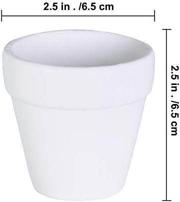 Winlyn 60 Pcs White Terra Cotta Pot - 2.5 Inch Tiny Mini Clay Pots with Drainage Holes Flower Nursery Terra Cotta Pots for Succulent Plants, Crafts, Wedding Baby Shower Favor - Image 2