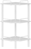 Tajsoon 3 Tier Corner Shelf Stand, Standing Corner Shelf Unit, White by Tajsoon