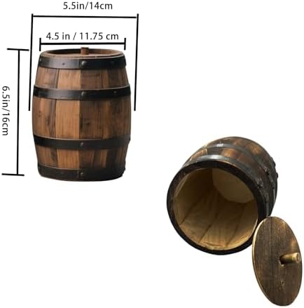 2 Pcs Wood Wine Barrel Vase 6" x 5" – Rustic Wooden Flower Vase Planter for Wedding Reception, Home Indoor Outdoor Garden, Kitchen, Party Table Decoration - Image 2