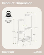 Bamworld Plant Stand Indoor Outdoor 5 Tier Corner Plant Shelf Metal Holder - Image 2