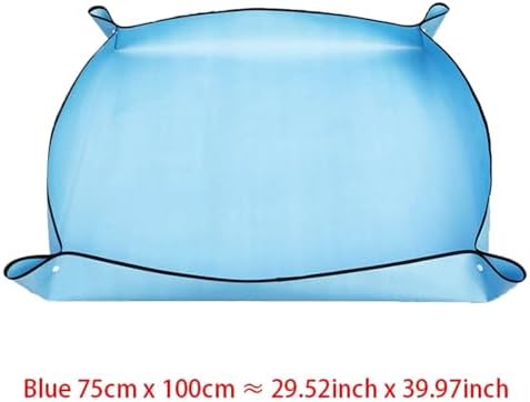 Repotting Mat Planting Mat Home Gardening Supplies Potting Pad Foldable Garden Plant Flower Pot Reusable Transplanting Waterproof Mats(Blue 75 X 100CM) - Image 2
