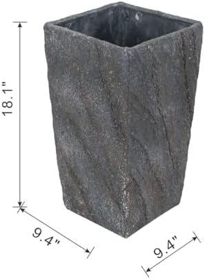 Cement Planter, 18.1 Inch Tall, Antique Gray - Image 3