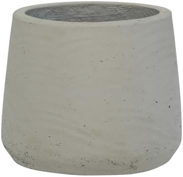 Pottery Pots Petite Grey Planter 6" H x 7" - Gray Washed Fiberstone Indoor and Outdoor Flower Pot by Pottery+Pots