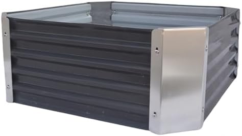 32" Lx32 Wx10 H Galvanized Raised Garden Bed 2.7x2.7x0.8ft Metal Planter Box Dark Grey Large Metal Oval Patio Kit Planting Bed Suitable for Outdoor Backyard Plant Flower Vegetable Fruit - Image 7