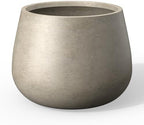 Kante Accent Round Curved Weathered Concrete Planter 18.1" Dia, Outdoor by Unknown