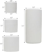 JONATHAN Y Noa Modern Minimalist Handmade Concrete Fluted Cylinder Planter Set, Matte White (Set of 4) (PLN1004B-4SET) - Image 3