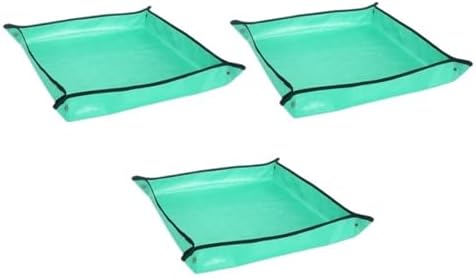 Gardening Planting PE Plant Repotting Mat, Foldable Waterproof Potting Pad Flower Pots Transplanting Mats for Indoor Plant Repotting(Green 100x100CM-3pcs) by Unknown