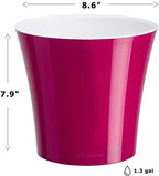 Gardenera 8.6" ARTE Self Watering Planter (Set of 3) in PURPLE/WHITE - Indoor Flower Pot for All House Plants, Flowers, Herbs, Succulents, Orchideas, Dahlias and African Violets - Image 2