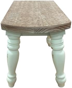 dwellington Farmhouse Wooden Plant Stand - Rustic Solid Wood Design, 300lb Capacity, Sturdy Step Stool for Kids, Kitchen, Bathroom, Vintage Home Decor(Green) - Image 5