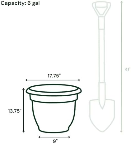 Bloem Ariana 16" Plastic Self-Watering Planter, Navy, 2-Pack - Image 4