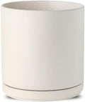 ADN 10inch White Ceramic Planter Pot with Drainage Hole and Saucer by Unknown