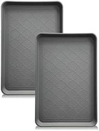 PetLike Boot Tray for Entryway Indoor, Pet Food Mat, 23 x 15.5 inch 2 Packs, Waterproof Rubber Shoe Tray for Indoor and Outdoor, Multi-Purpose Trays for Boots, Shoes, Pets, Garden by PetsLikePetLike