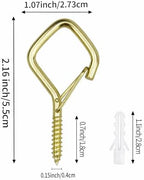 60 Pcs Ceiling Hooks for Hanging Plants, Screw in Hooks Gold - Image 2