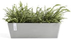 Ecopots Bruges Rectangular Flower Planter, White Grey, 17.75" - Image 3