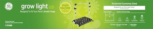 GE Grow Light Stand, Adjustable Height up to 30 inches Tall, 17.5 inch x 28 inch by 31.6 inch Stand Size (containers, Plants and Soil not Included) by Unknown