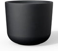 Kante Small Round Capsule Black Concrete Planter 9" Dia, Outdoor by Unknown
