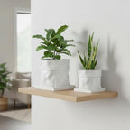Nihow 8 Inch Ceramic Plant Pot with Drainage & Square Saucer,White - Image 6