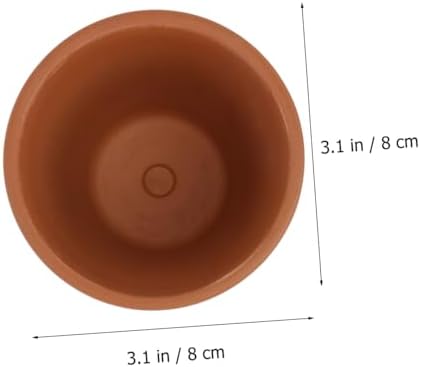 Operitacx Red Clay Pottery Planting Pots with Saucers 8x8cm Indoor Outdoor Succulent Flower Containers Set of 5 Breathable Terracotta Planters for Home Garden - Image 2