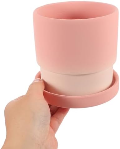 2pcs Ceramic Flower Pot Set with Drainage Holes for Indoor Plants Xmas - Image 4