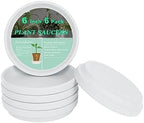 vensovo 6 Inch White Terracotta Plant Saucers, 6 Pack Small Clay Trays by vensovo