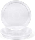 4 Pack 16 17 18 19 20 21 22 in Clear Plastic Plant Saucers for Indoors, Durable Plant Trays for Pots and Plant Water Catcher Tray with No Holes, Reusable Plastic Trays for Plants (19''-4Pack) by FUOAUYK
