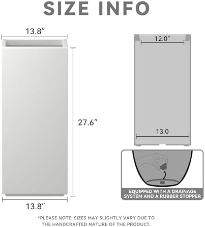 Kante Large Column Square White Concrete Planter 27.6" H, Outdoor - Image 2
