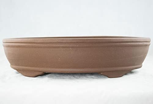 Oval Yixing Zisha Bonsai Pot, Cactus & Succulent Planter + Mesh - 14"x 10.5"x 3.25" (858-14/16) - Image 2