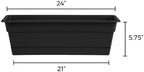 Bloem Dura Cotta Window Box Planter: 24" - Black - with Tray, Weatherproof Resin Box, Removable Tray for Indoor & Outdoor Use, Gardening, 3 Gallon Capacity - Image 3