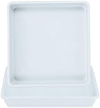 PATIKIL 21 Inch Plant Saucer Tray, 2 Pack PP Plastic Square Plant Saucer Flower Planter Drip Tray for Indoors Outdoors Patio Balcony, White by PATIKIL