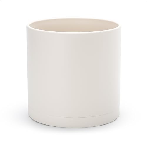 D'vine Dev Plastic Planter Pot with Saucer, 10 in, Oatmeal, 74-X-H-2 by DvineDevPlanterPotsandStand