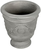 Christopher Knight Home 18.11 Inch Classical Garland Carved Pedestal Urn Planter MGO Faux Stone, for Patio Porch Entryway Decor, Gray - Image 7