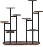 LITTLE TREE Multi-Tiered 11 Potted Plant Stand Indoor Tall Plant Shelf Flower Stands Plant Rack for Garden Balcony Living Room, Rustic Brown - Image 2