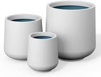 Kante 3-Pack 16.5" 13" 9.4" W Round White Concrete Planters by Unknown
