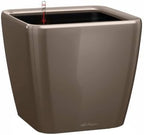 Lechuza Quadro LS 35 Shiny Taupe High Gloss, Self-Watering Square Planter, H13 L13.8 W13.8 in by LECHUZA