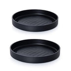 Phoenix Vine 10 Inch Plastic Plant Saucer Water Drip Tray, Heavy Sturdy Round Plant Drainage Tray for Indoors Outdoor, Set of 2, Matte Black, 21-TY-10B-2 by Phoenix+Vine