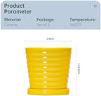 Ton Sin Plant Pots, 6 Inch Flower Pots for Plants,Ceramic Planter with Drainage Holes,Indoor Planter Pots with Saucer,Outdoor Garden Pots (Yellow, 4 Pack) - Image 3