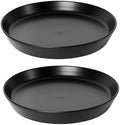 Plant Saucer 8 Inch, 2 Pack Large Plant Saucers Ceramic Tray 8 inch (7.3" Inner) for Flower Pot, Classic Sturdy Planter Water Catcher Tray for Plant Base,Black by Unknown