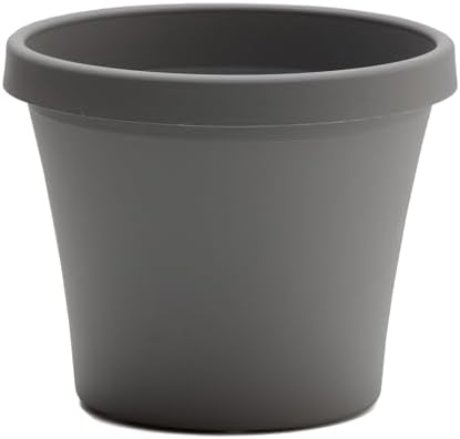 Bloem Terra 10" Plastic Planter, 2 Gallon, Charcoal, 6-Pack - Image 4