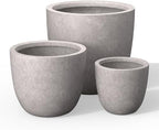 Kante 3-Pack 18" 14" 10" W Round CON Gray Concrete Planters by Unknown