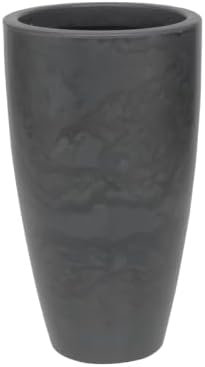 20.9" Tall Planter, Indoor/Outdoor Planter, Eco-Friendly Resin Pot, Black by Ecobo