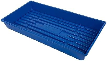 SUNPACK 10" x 20" Mega Plastic Seed Starting Tray, Blue, 2.5" - No Drainage Holes, Ideal for Greenhouses or Indoor Gardening - Made of Thick, Strong Plastic by SUNPACK