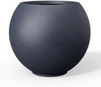 Kante Accent Round Sphere Charcoal Concrete Planter 11" Dia, Outdoor by Unknown