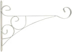 Gardenised Scroll Metal Wall Bracket with Curled Hook for Hanging Accessories and Flowerpots for Indoor & Outdoor Use, White by Gardenised