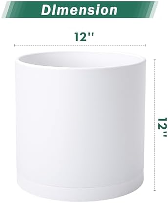 D'vine Dev 2-Pack White Plastic Planters with Saucers, 12 in, 74-Z-P-1 - Image 2
