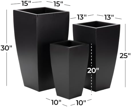 Deco 79 Metal Large Planter Pot, Set of 3, 20", 25", 30"H, Dark Gray - Image 6