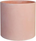 FaithLand 12 Inch Fiberstone Planter - Lightweight Modern Cylinder Plant Pot with Drainage Hole & Plug, Indoor Outdoor Use, Terracotta Color by FaithLand
