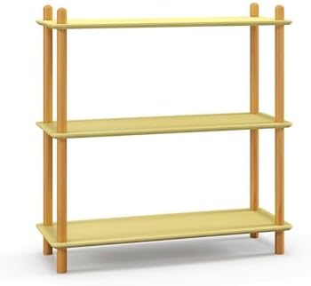 3-Tier Bamboo Freestanding Shelf Unit, Versatile Open Shelf Display by HLXZN