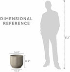 Kante Accent Round Pedestal Weathered Concrete Planter 14" Dia, Outdoor - Image 7