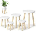 5-Pack Wood Plant Stands Indoor, Single Plant Stand for 6-12 Inch Pots, Mid-Century Modern Plant Stool, Tall Plant Stand for Large Plants for Living Room, Balcony, Office (White) by Unknown